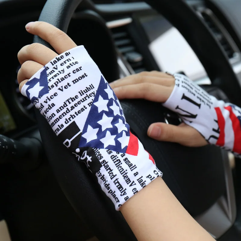 Summer cotton fingerless sunscreen gloves fingerless gloves sports gloves half finger gloves gym gloves sunscreen gloves fingerless gym gloves cotton gloves fingerless compression gloves for men and women thin cover scars tattoo sports Street dancedriving riding