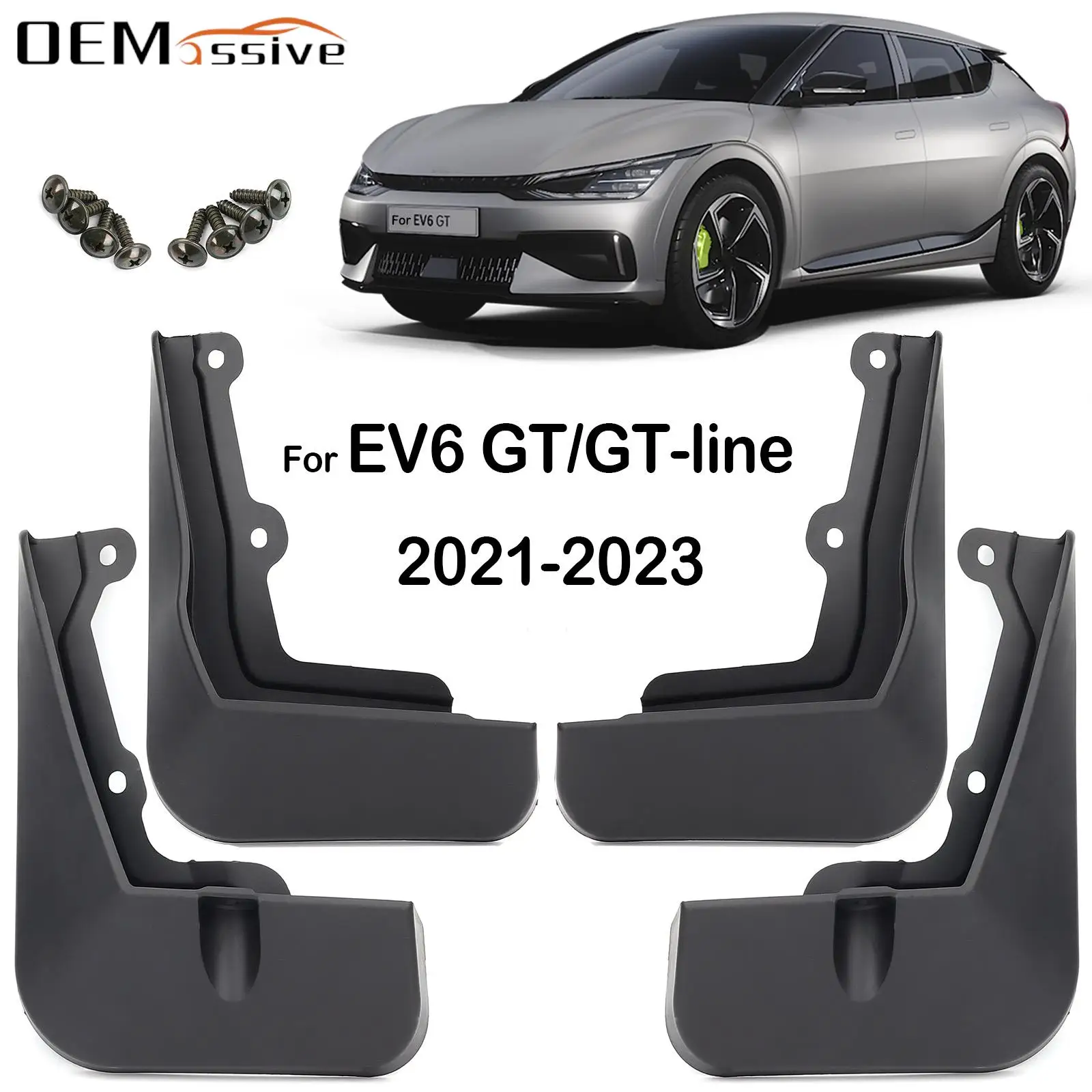 

Set of 4x For Kia EV6 GT-Line GT Line CV EV 2021 2022 2023 Mud Flaps Splash Guard Mudguards Front Rear Fender Car Styling