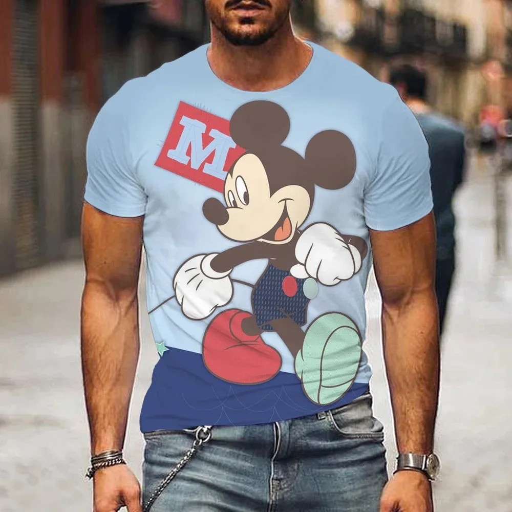 Mickey Mouse Blue Mordeno Fit Men's Round Neck T-Shirt by Being Human Clothing 