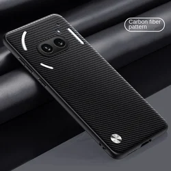 Fashionable Anti-Fingerprint Orange and Purple Leather Protective Case for Nothing Phone 3A (Carbon fiber black)