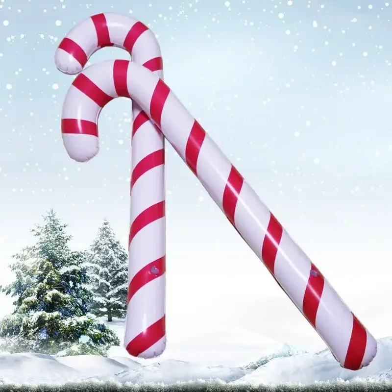Christmas Home Decoration 90cm Inflatable Candy Cane Stick Balloons Outdoor Candy Canes Decor Xmas Pendant Supplies Ornaments