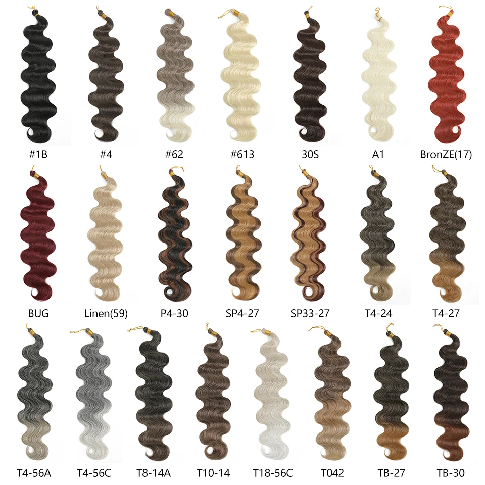 24" Body Wave Braiding Hair Extensions 3-5Pcs Synthetic Pre-Feathered Black Boho Box Braids for Goddess French Curl Crochet Hair 2
