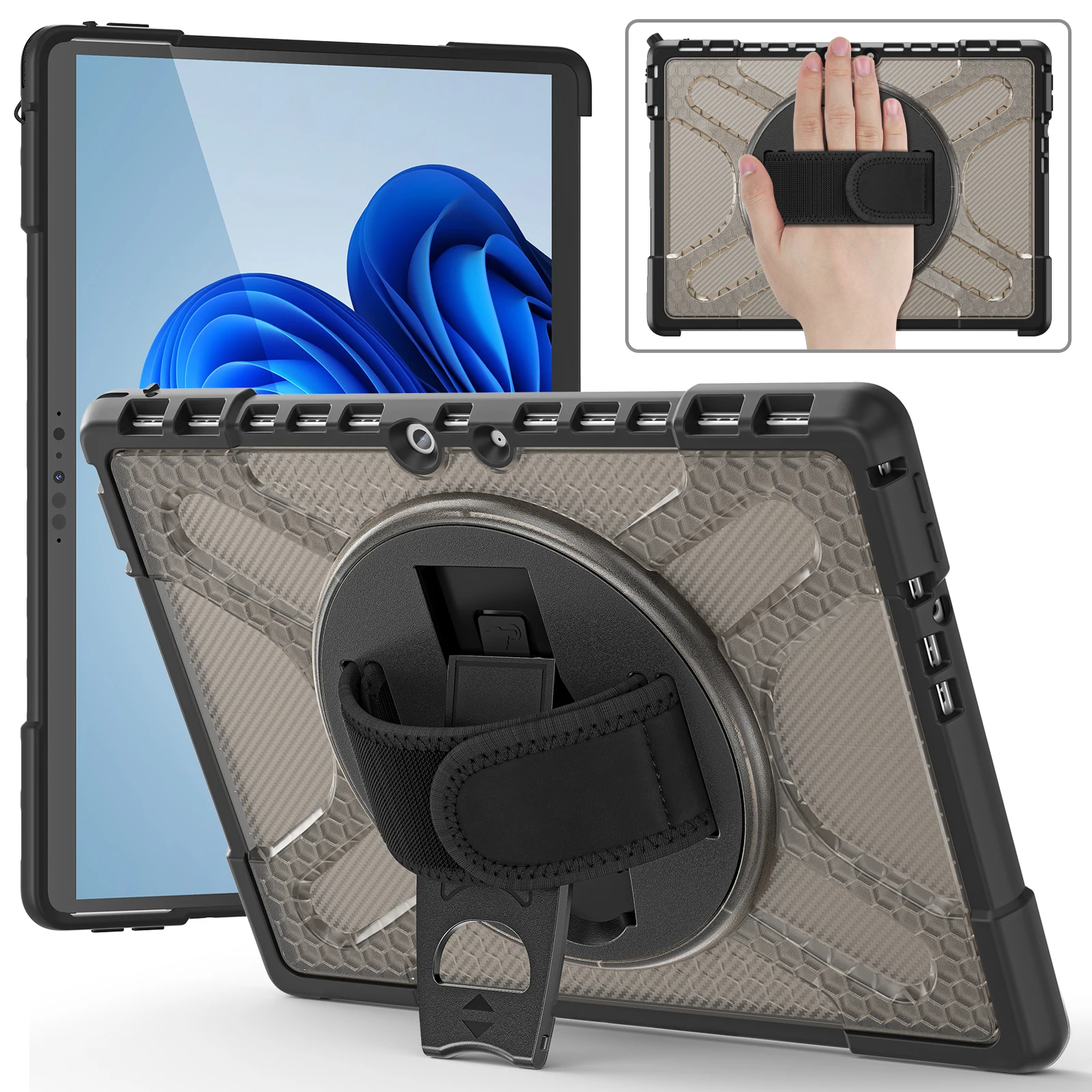 Rugged 3-Layer Shockproof Tablet Case with Hand Strap