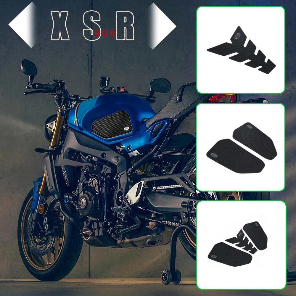 

2022 2023 для Yamaha XSR900 xsr900 XSR 900 Мотоциклетные аксессуары набор черных логотипов Противоскользящий комплект наколенников для топливного бака Новинка