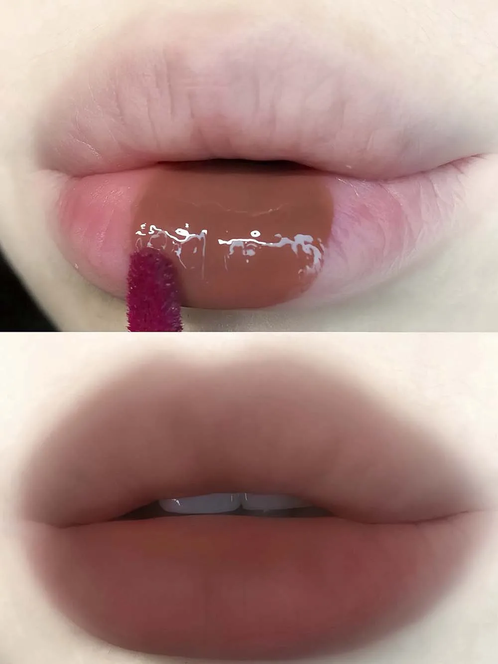 Hydrating Mirror Glossy Liquid Lipstick Reddish Brown Lip Tint_voghion.com