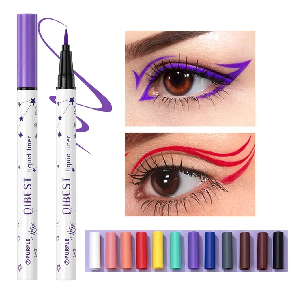 12 Colours Eyeliner Liquid Waterproof Matte Long Lasting Green Yellow Purple Blue White Eye Liner liquid eyeliner