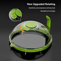 Couvercle anti-éclaboussures transparent pour micro-ondes avec vapeur d'eau et poignée, protection anti-éclaboussures pour micro-ondes, couvercle de cuisson, gadgets de cuisine 5