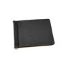 1PC Leather Men Money Clips Metal Solid Wallets Credit Dollar Purses ID Credit Card Purse Cash Holder With a Metal Clamp 1