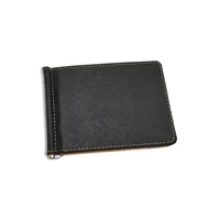 1PC Leather Men Money Clips Metal Solid Wallets Credit Dollar Purses ID Credit Card Purse Cash Holder With a Metal Clamp 1