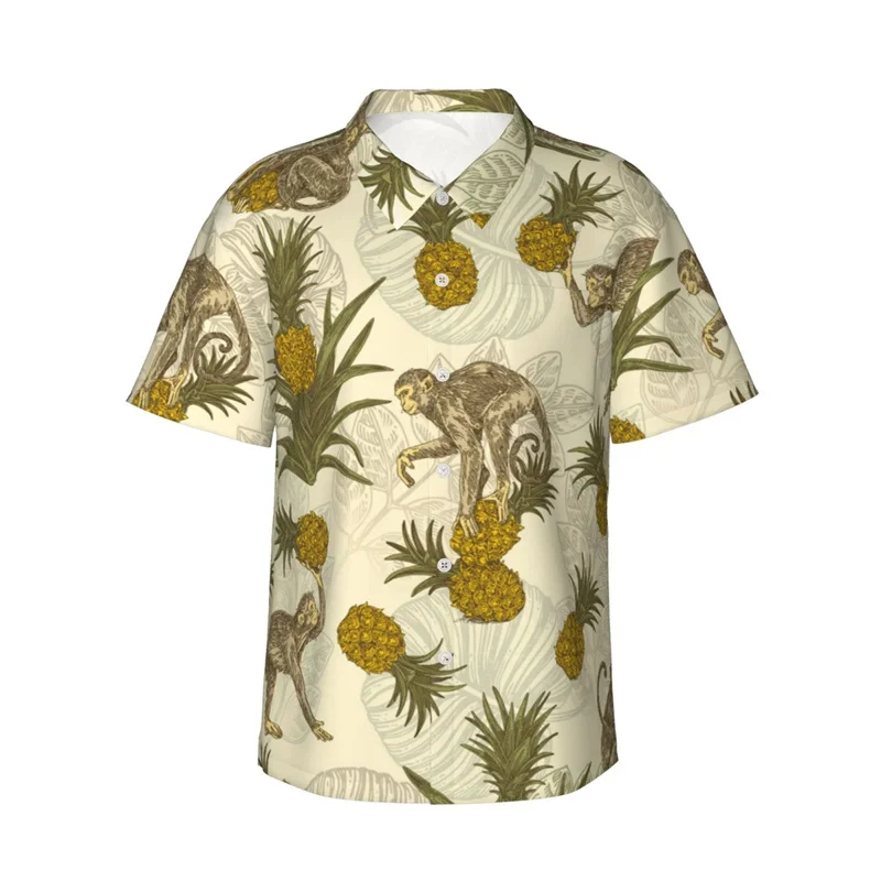 thumbnail image 1 of Camisas hawaianas para hombres y mujeres, dibujos animados de cohetes, monos, animales, estampado 3D, mangas cortas, camisetas divertidas y lindas para niños, camisetas Harajuku, 1 of 5