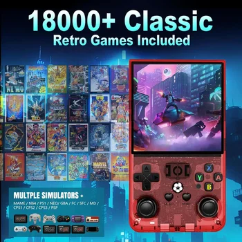 WDYQJE R36MAX Dispositivo di gioco Console di gioco portatile retrò Sistema Linux Lettore video tascabile portatile con grande schermo IPS da 4,0 pollici 18+ 1
