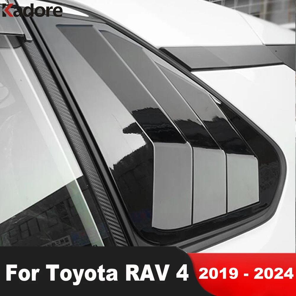 

For Toyota RAV4 RAV 4 2019-2021 2022 2023 2024 Carbon Car Rear Window Side Vent Louver Shutter Cover Trim Exterior Accessories