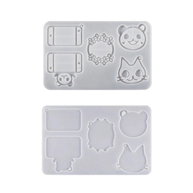 Cat Bear Phone Silicone Mold Epoxy Resin Mold DIY Jewelry Pendant Tools Keychain Mold Crafts Making Supplies Dropship