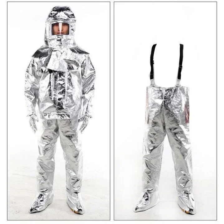 Aluminum Foil Heat Resistant Fireproof Clothing 1000 Degree Centigrade Fire-proof Suit Inflaming Retarding Suit Full Set