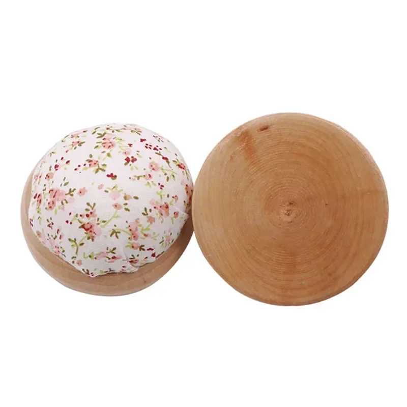 DIY Fabric Pin Cushion Soft Needle Ball Cross Stitch Sewing Handmade Sewing Tools Needle Pack with Wood Base Sewing Accessory