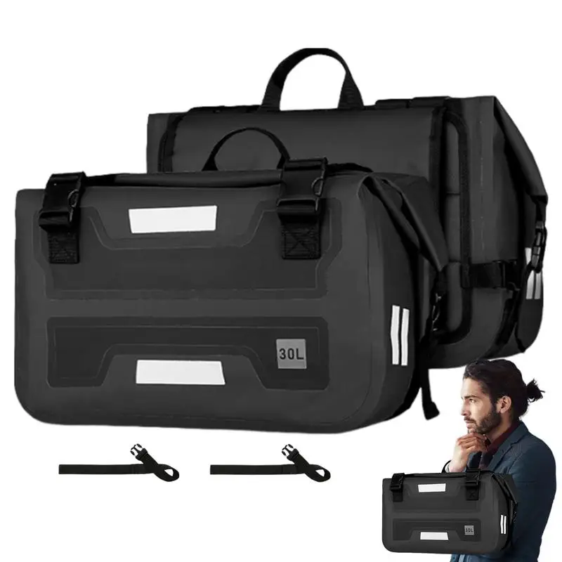 

Motorcycle Saddle Bag 2 Pcs Waterproof Motorcycle Saddle Bag Easy Installation Large Capacity Multifunctional Seatback Storage