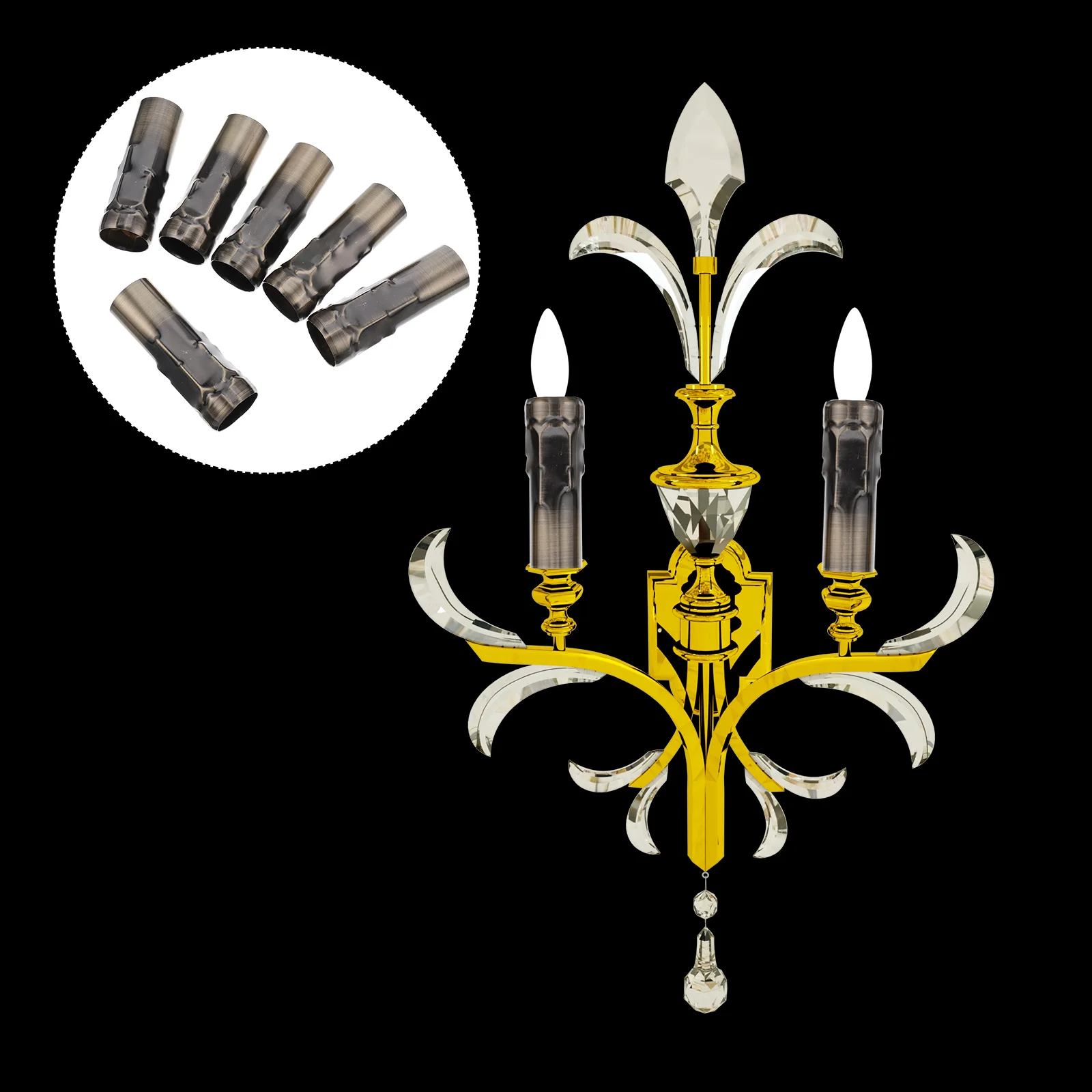 

Крышки для люстры в форме свечи, крышка розетки, ранцы для капельного рукава, подставка для канделябры, металлические аксессуары E14, детали