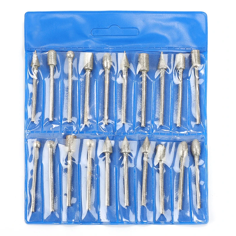 

20Pcs 3*6mm Grit Diamond Burr Set Drill Bits Set For Dremel Rotary Tools 80 Grit Ball Shape Grinding Head For Grinding Engraving