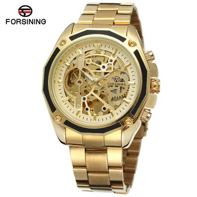 

2023 Forsining Men's Fashion Casual Business Steel Belt Belt Hollow Waterproof Automatic Mechanical Watch Relogio Masculino