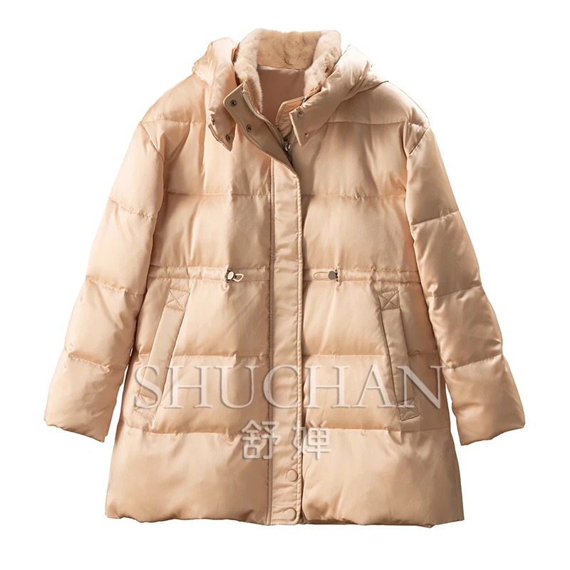 

Drawstring 90% White Goose Down Coat Jackets for Women Casacos De Inverno Feminino 2023 Warm Abrigo Mujer hooded mink collar