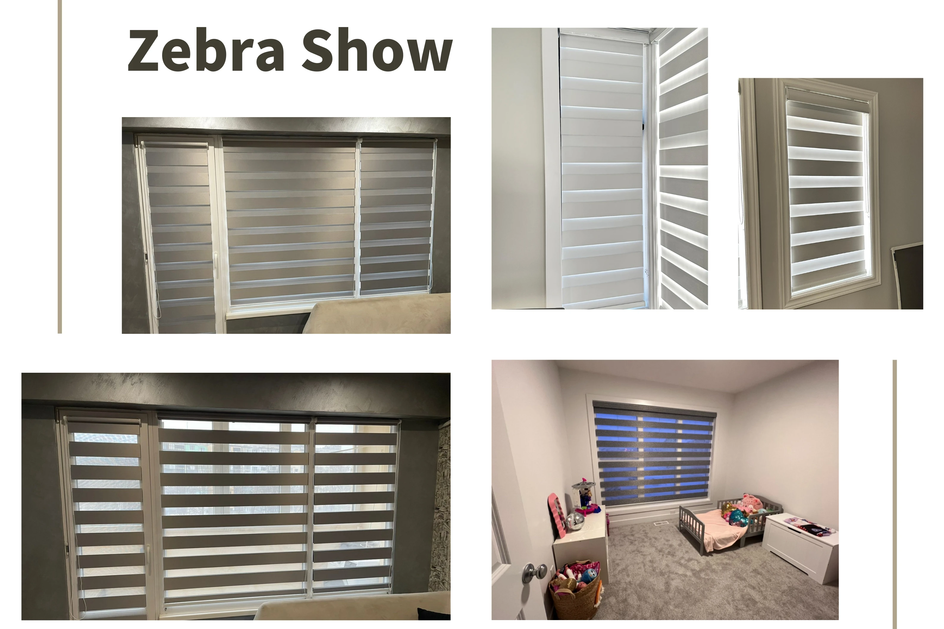 Cortinas Zebra sem fio para janelas, tecido de sombra completa, persianas manuais sem fio, persianas blackout de alta segurança para o bat do quarto