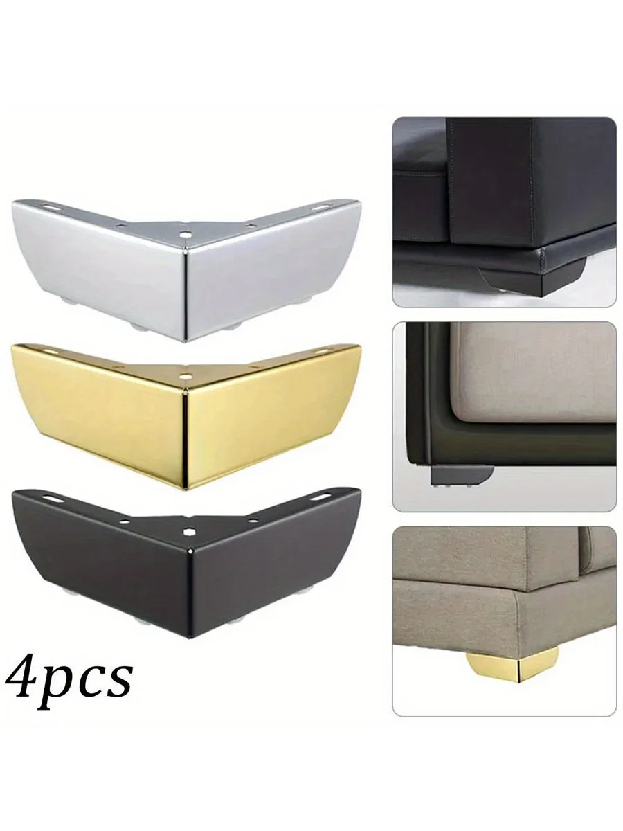 4Pcs Durable Heavy Load Bearing Furniture Legs Metal Cabinet Three-pronged Feet Triangle Sofa Legs DIY Furniture Hardware Legs