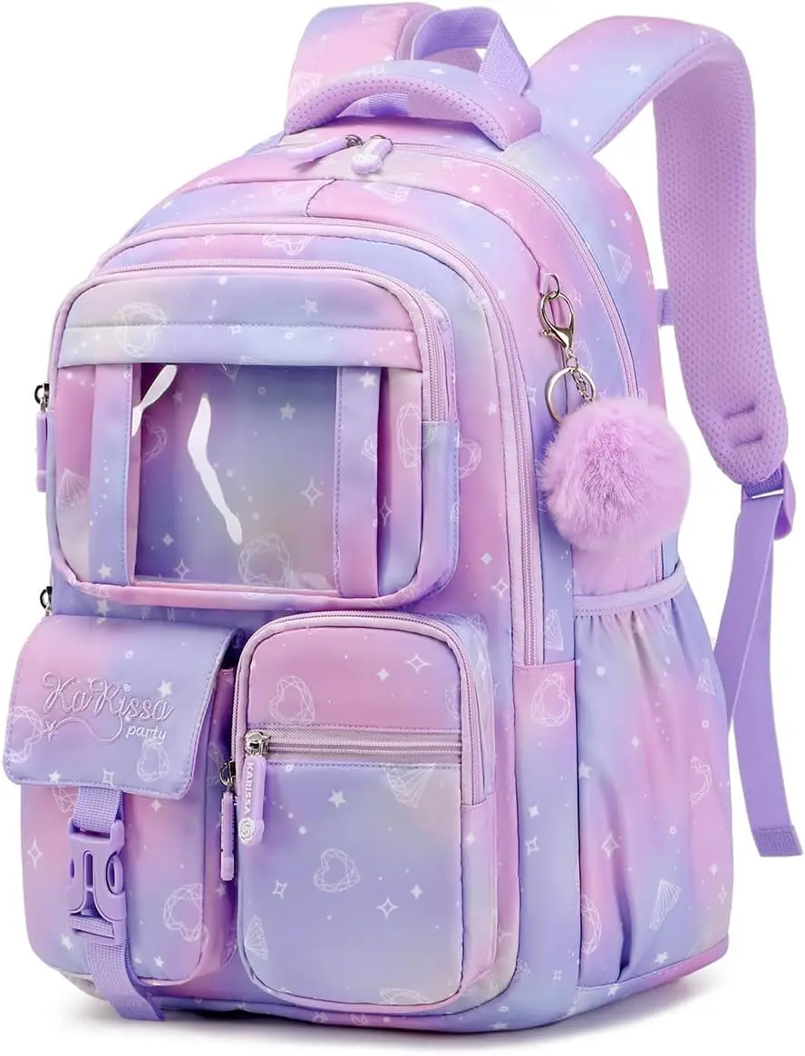 Kids Backpack for Girls - Middle School & Elementary School - Kawaii Ita Backpack - Purple Toddler Backpack Kids Backpack
