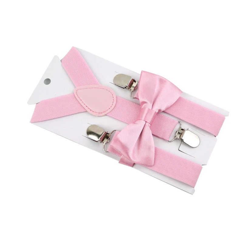 Work suspenders kids suspenders with bowtie adjustable for boys girls baby wedding ties accessories