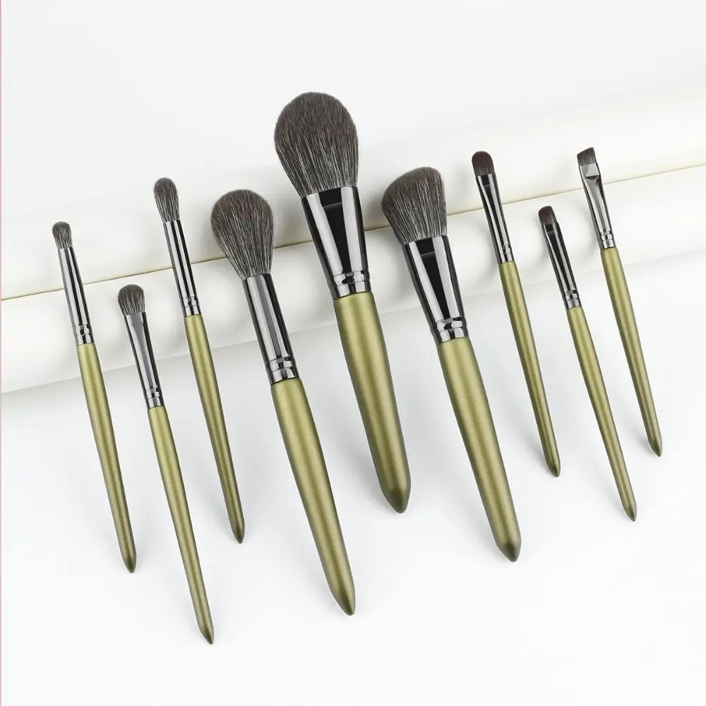 

Soft Fiber Makeup Brushes Set Fluffy Kabuki Brush Eye Cosmetic Brushes Kit Goat Hair with Storage Bag Loose Powder Brush