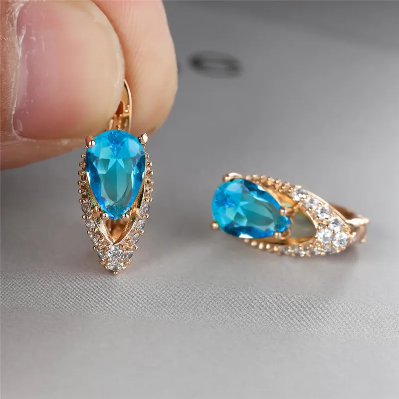 Cute Female Black Zircon Stone Clip Earrings Boho Gold Color Rainbow Crystal Wedding Jewelry For Women ear clip earrings,clip earrings,ear clip,ear accessories