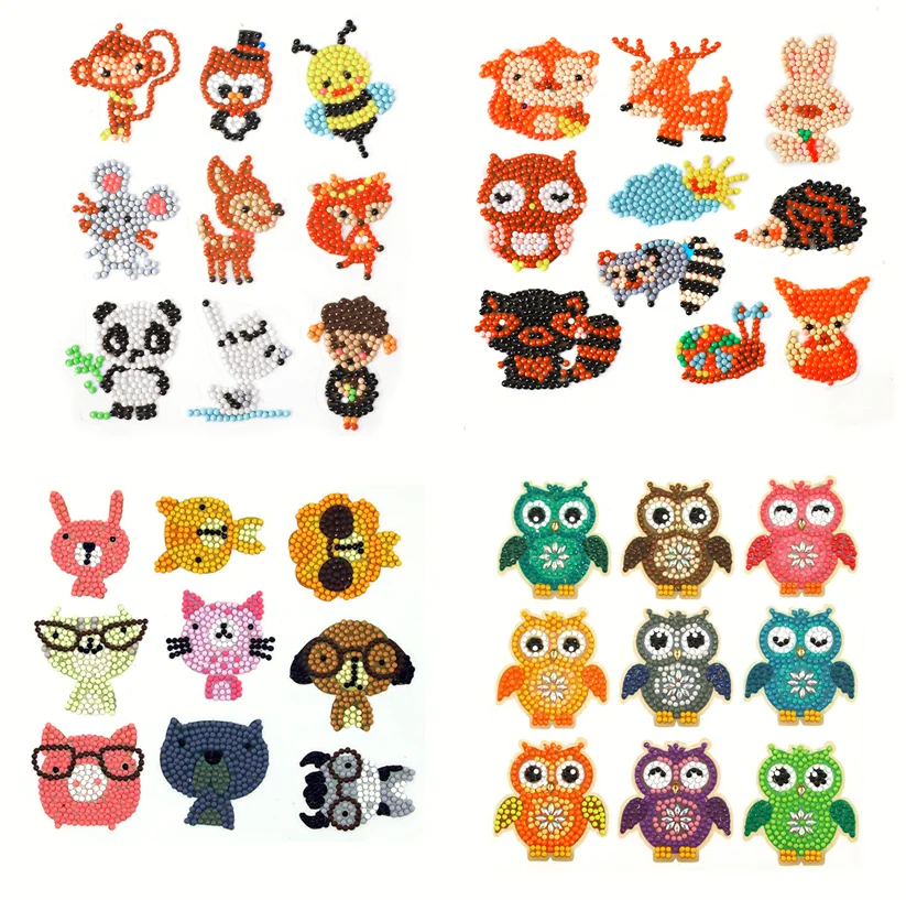 5D DIY Diamond Painting Stickers Easy For Kids Cartoon Animal Diamond Art  Diamond Mosaic Stickers by Numbers Kits for Children - AliExpress