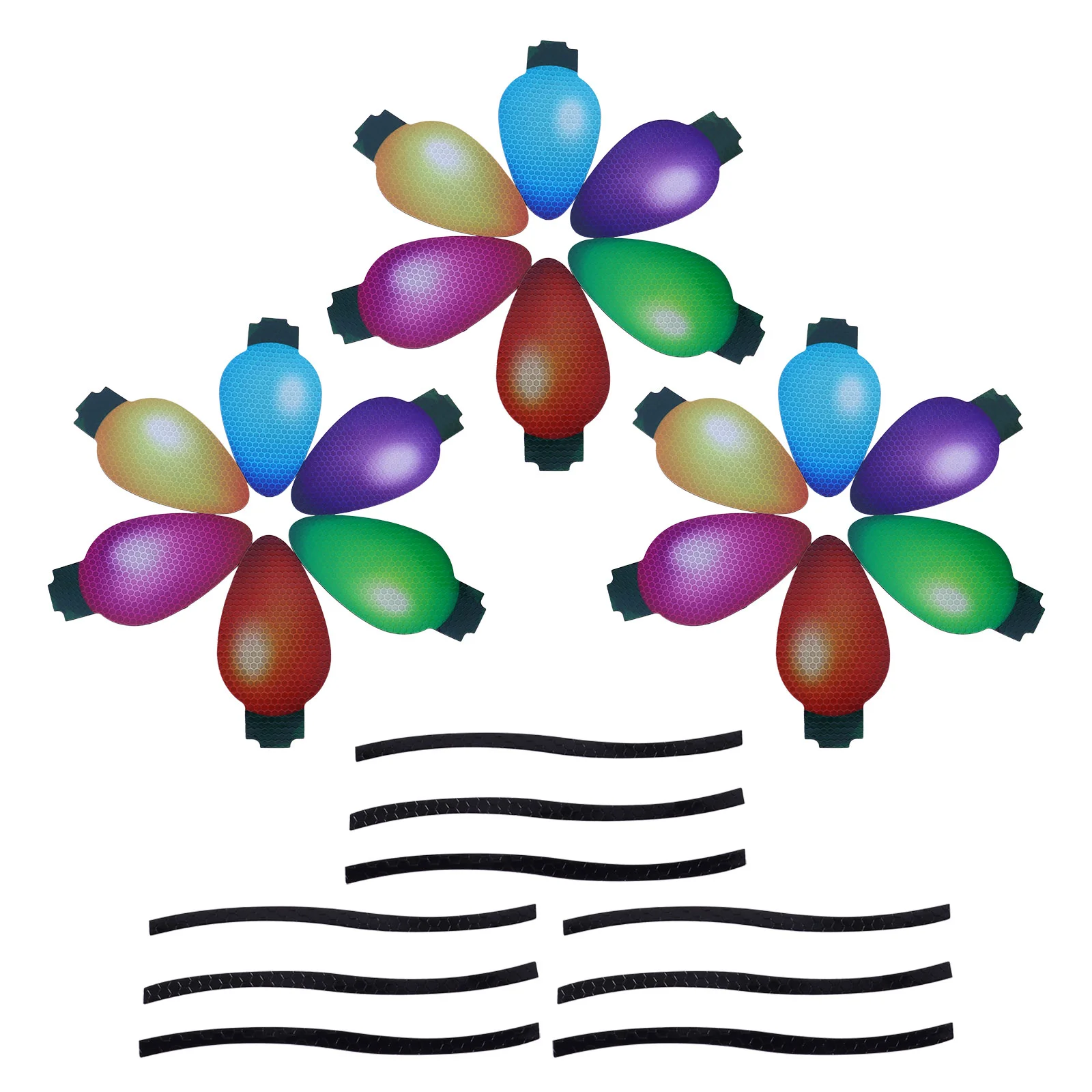 3 Packs Reflective Christmas Car Set Xmas Holiday Light Bulb