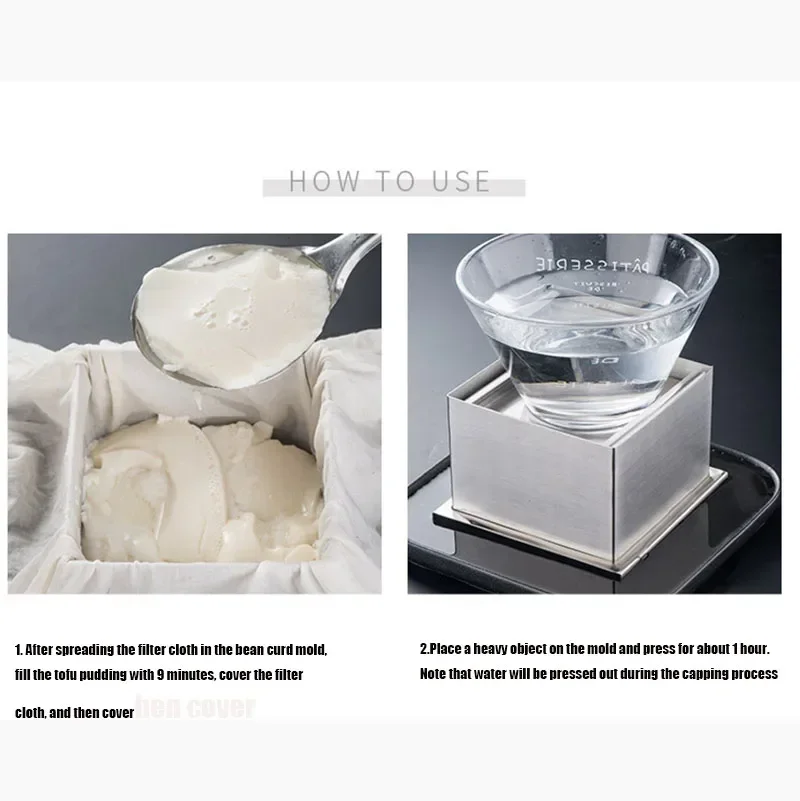 Tofu Press Molds Making Maker Cheese Metal Mould Mold Kit Curd Box Squeezer Tool Soybean Presser Water Tempeh Chinese Strainer