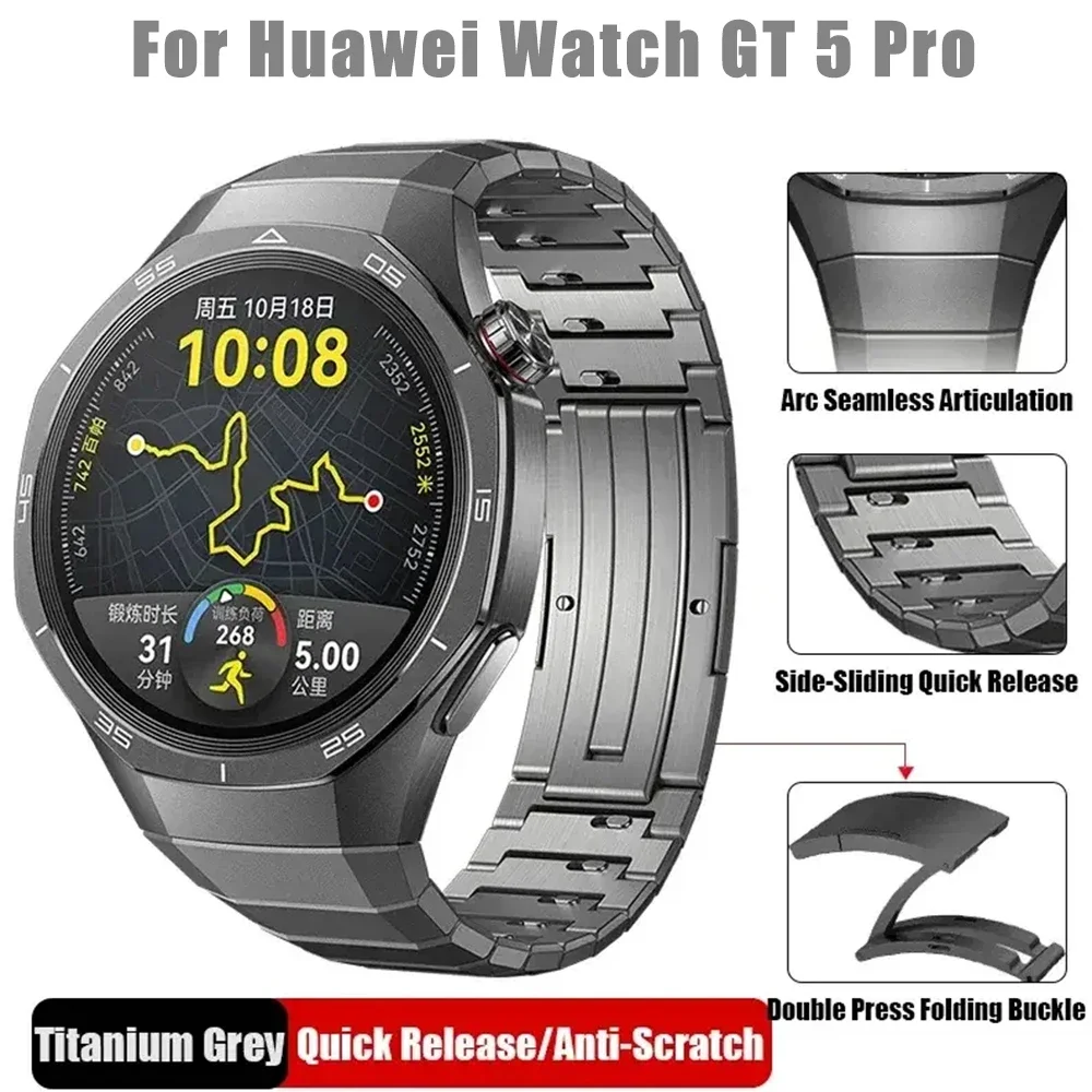 Luxury Titanium Metal Bracelet for Huawei Watch GT 5 Pro
