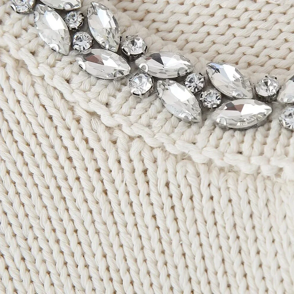 Women Fashion Autumn New Long Sleeved Jewelry Buttons Round Neck Knitted Sweater Cardigan Chic Female Knit Coat Mujer 6