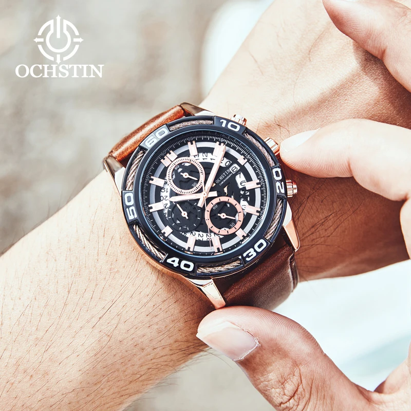 OCHSTIN 2024 new innovative nylon series simple and comfortable men's quartz watches multifunctional quartz movement watches