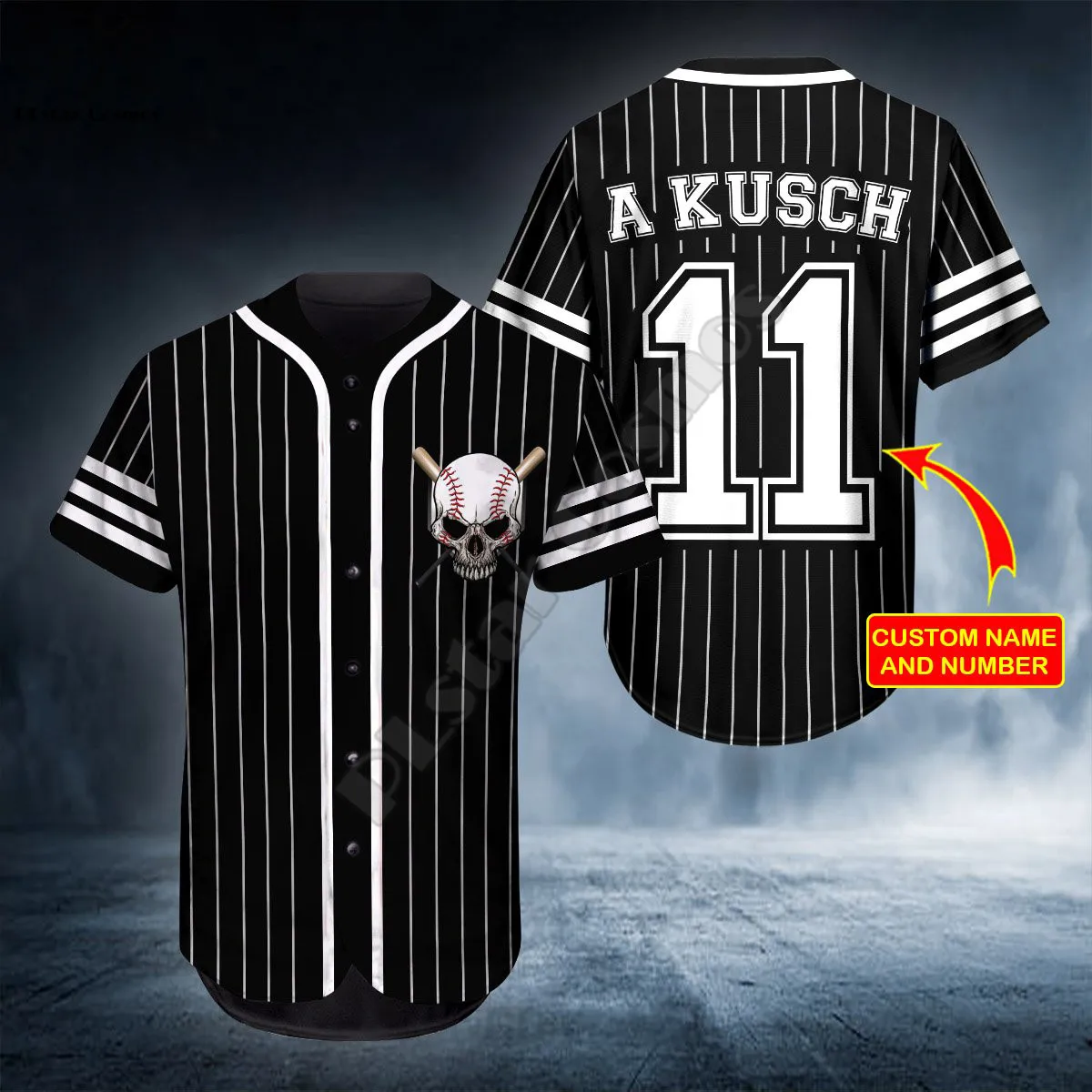 

PLstar Cosmos Baseball Jersey Shirt 3d Print Head Hunter Baseball Personalized Skull Baseball Shirt hip hop Tops Love Skull Gift