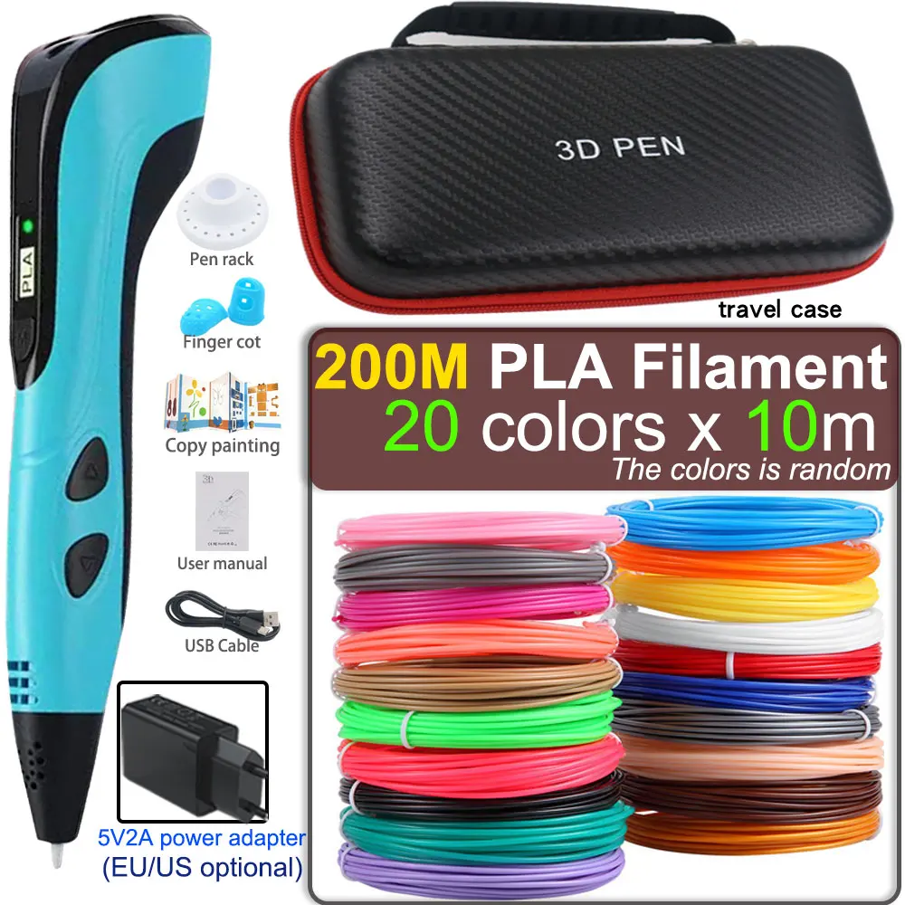 Kid's 3D Printing Pen, 3D Pen with LCD Screen, with 200M PLA Filament, with  Storage Box, Children's Birthday Christmas DIY Gift - AliExpress