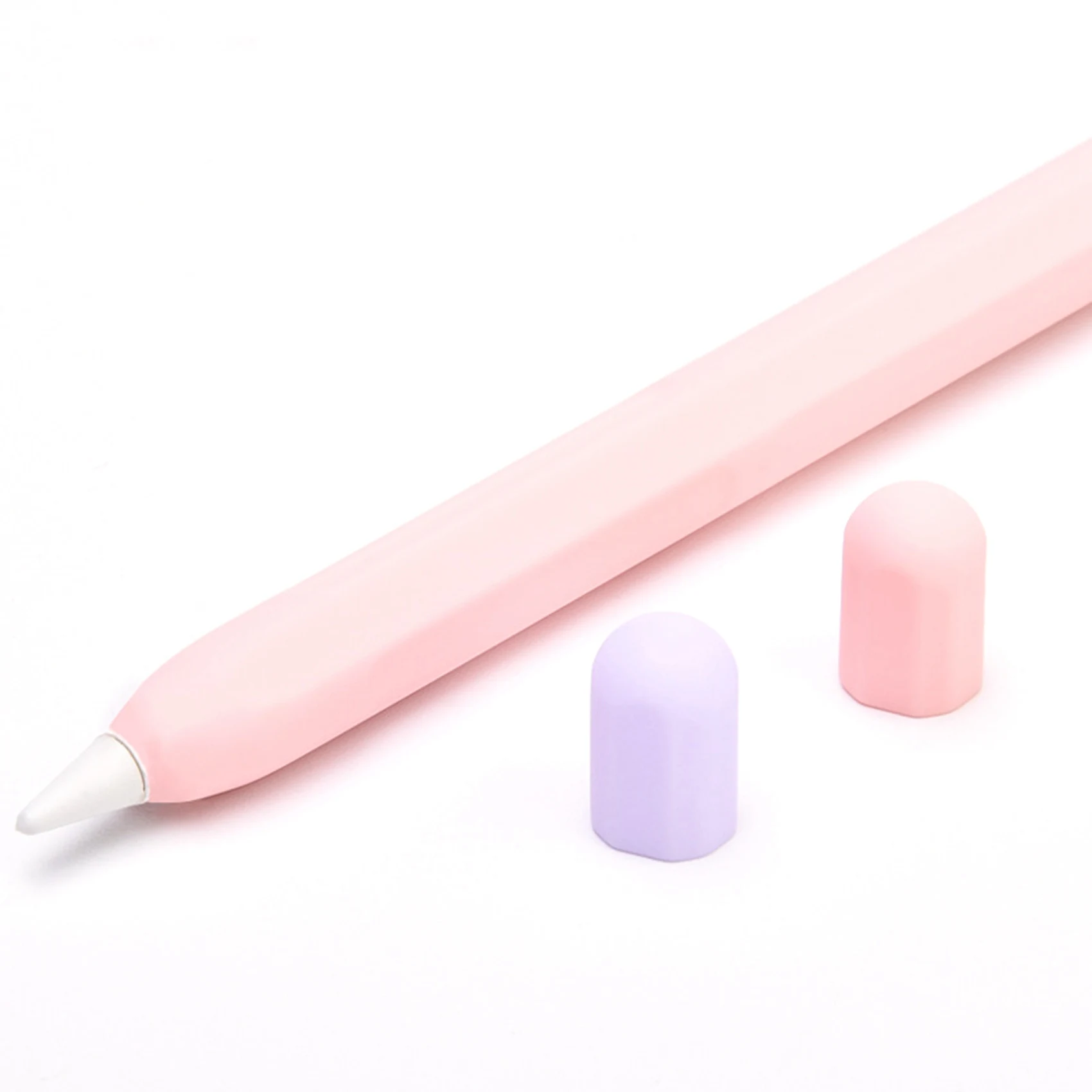 

For Apple Pencil 2Nd Generation Pen Sleeve Stylus Pen Sleeve Double Color Matching Silicone Protective Sleeve Pink