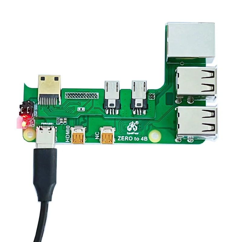 Raspberry pi Zero 2w para 3b 4b Adaptador de Interface Zero para Pi3 Pi4 Placa de Expansão Zero Pi0 Usb Hub Rj45 Chapéu - Imagem 4