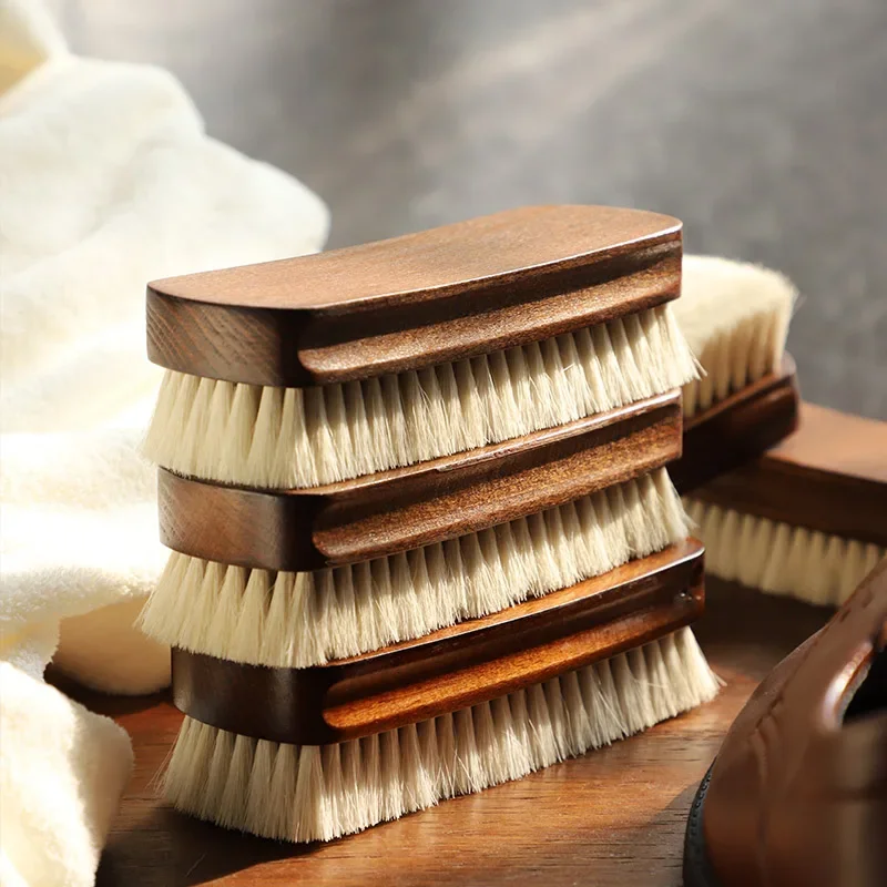 Shoe cleaner Shoe brush Shoe shining tool Shoe cleaning kit Shoe brush wool hair leather care shoe polish boot cleaner with wooden handle