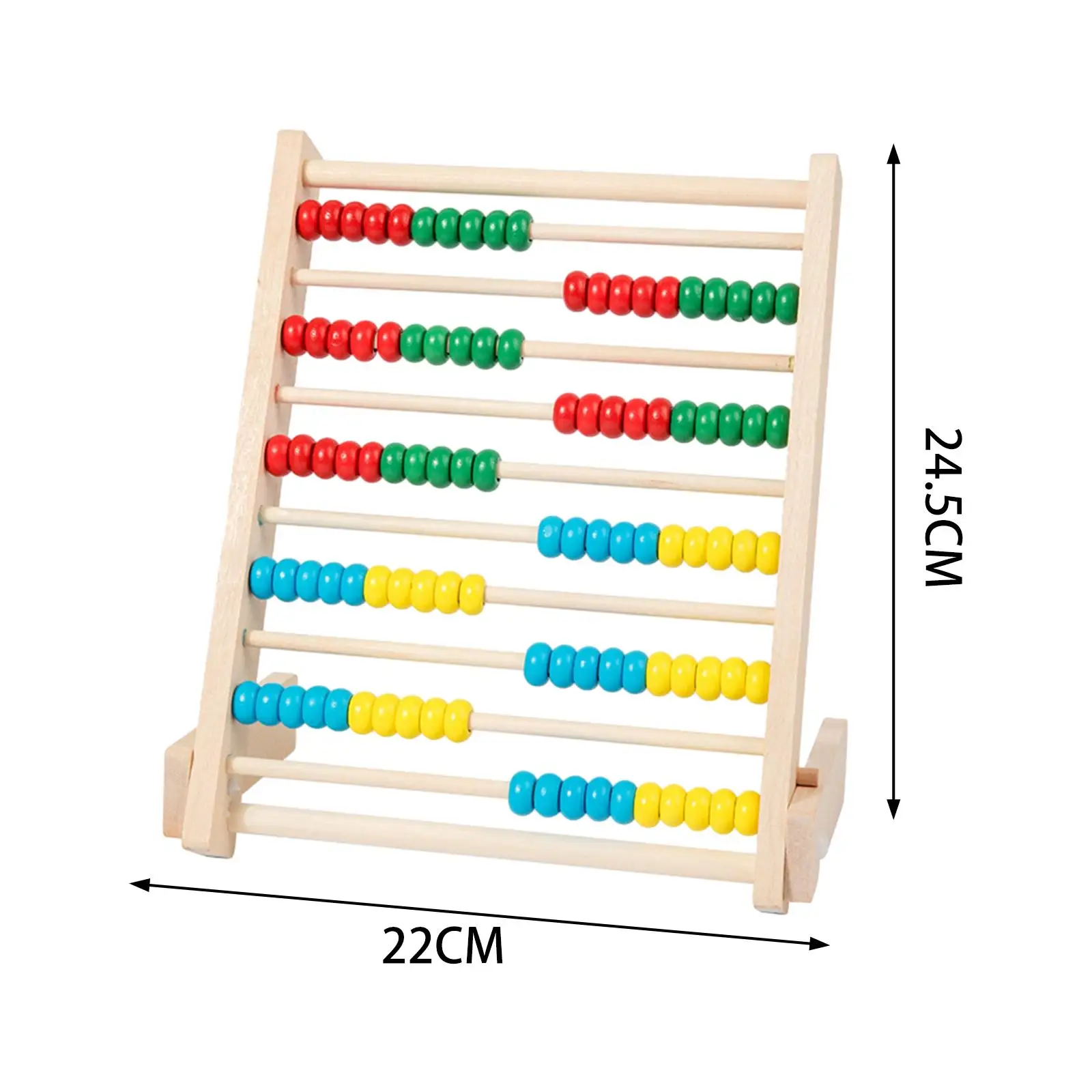 10 Row Wooden Counting Frame Abacus Educational Counting Toy Preschool Math Learning Toy for Elementary Kids Kindergarten