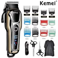 Kemei 1990 new hair clipper professional hair clipper men’s hair clipper electric trimmer LCD display hair clipper Almighty set