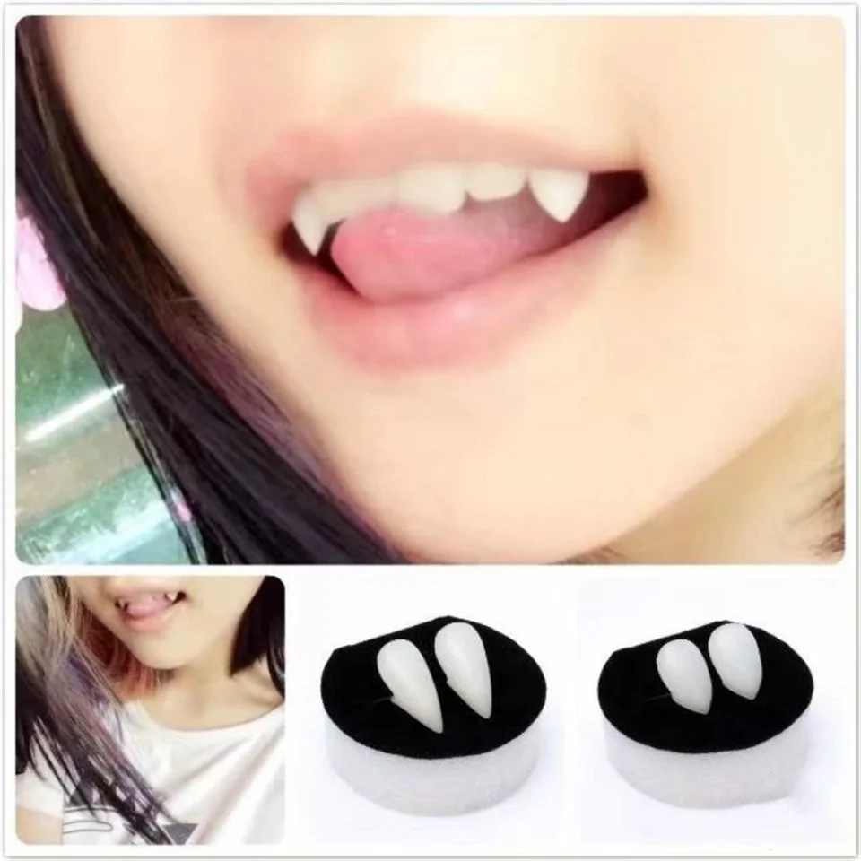 Dents De Vampire Rétractables Pour Halloween - Lot De 4 Paires (13, 15, 17, 19 Mm) - Résine Safe - Réutilisables - Pour Cosplay, Fête, Déguisement