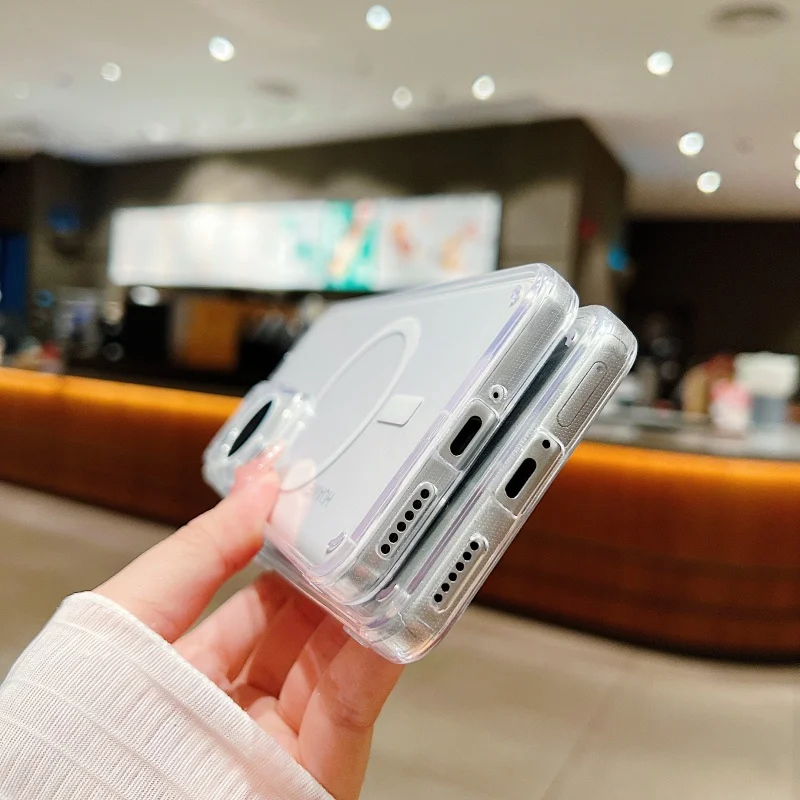 Transparent Acrylic Magnetic Wireless Charging Soft Case Cover