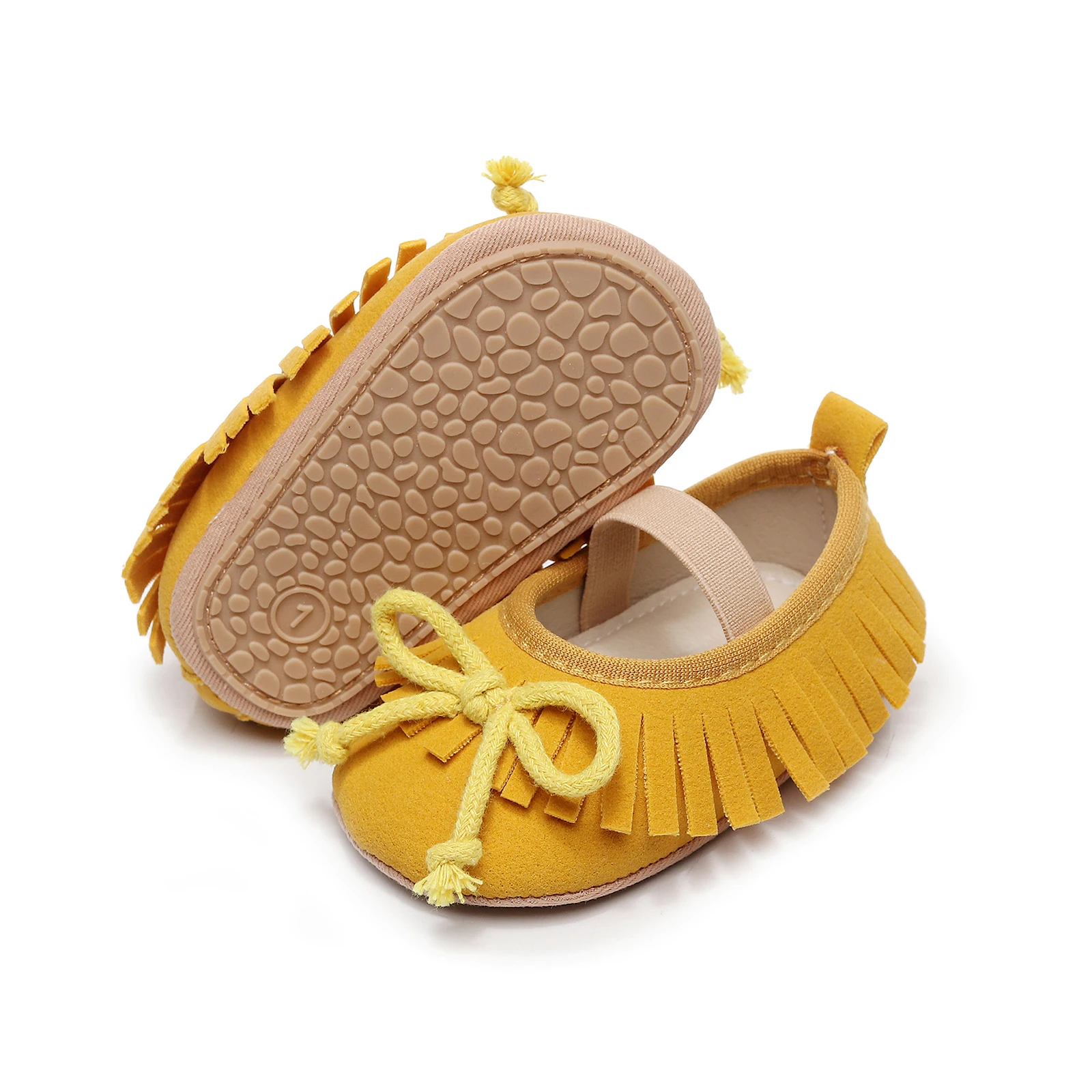 0-18Months Baby Girl Soft Soles Flats Cute Bow Tassels Mary Jane Shoes for Newborn Toddlers Casual Walking Shoes