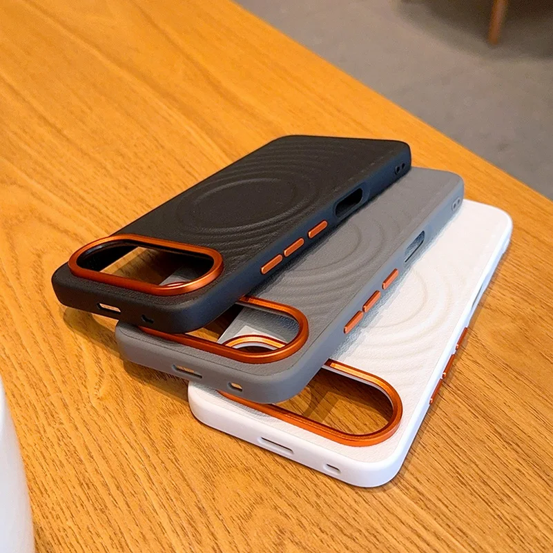 Water Ripple Red Magnetic Lens Ring Phone Case with Camera Protection