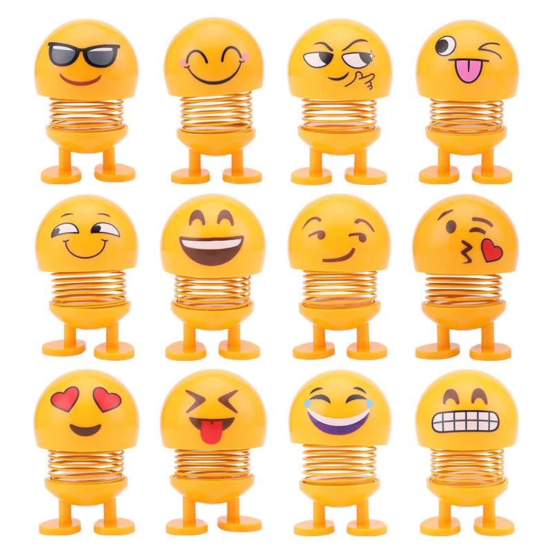 Car Ornament Spring Shaking Doll Cars Ornament Automobile Decoration