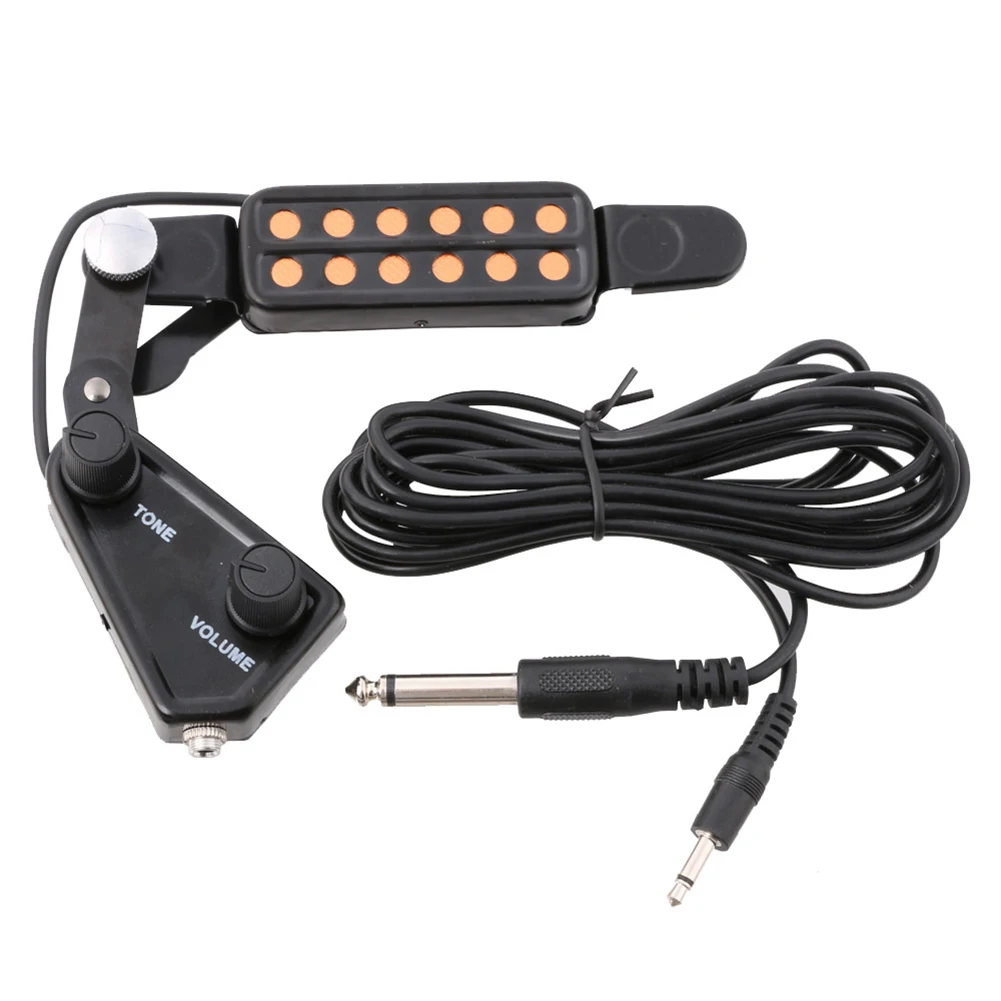 P-011 12-Hole Acoustic Guitar Pickup With Adjustment Tone Volume Controller Guitar Pickup Folk Acoustic Preamp Shocking
