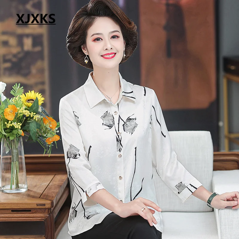 

XJXKS 2022 Summer Autumn Latest Blusas De Mujer Bonitas Y Baratas Loose Large Size Single Breasted Cardigan Top